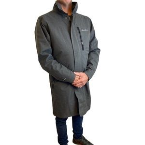 Eddie Bauer Gray Insulated Mens Trench 